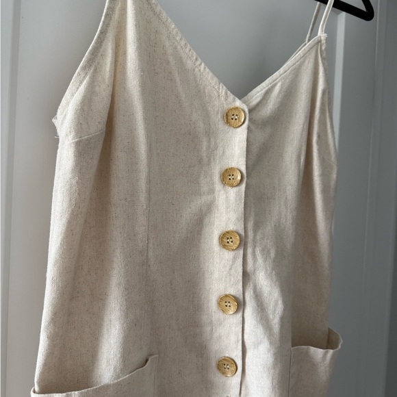 Natural beige linen romper - size Small (S) - Picture 6 of 7
